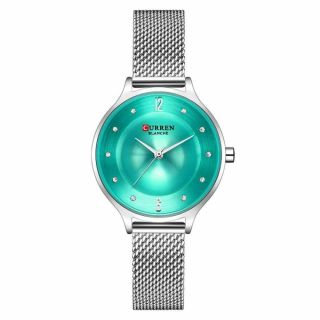 Women Simple Fashion Ultra Thin Stainless Steel Rose Gold Mesh Band Quartz Watch