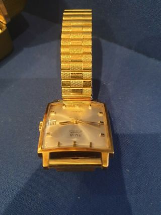 Vintage Avia matic 25 jewels Incabloc swiss made watch 15016 Rolled gold strap 5