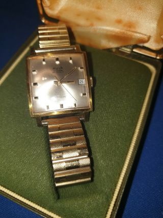 Vintage Avia matic 25 jewels Incabloc swiss made watch 15016 Rolled gold strap 6
