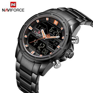 NAVIFORCE Sports Fashion Casual Men ' s Steel Army Military Quartz LED Watch Date 4