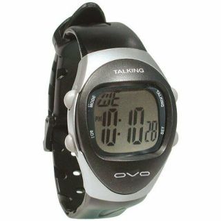 Modern 4 Alarm Talking Watch,  Silver And Black By Ovo