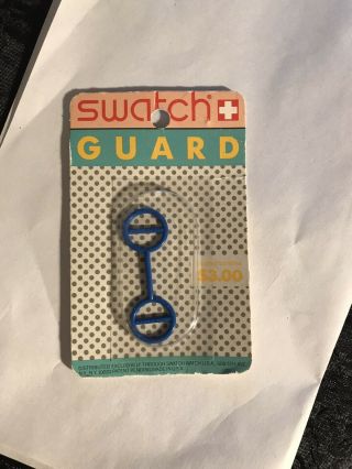 Vintage Blue Swatch Watch Guard In Blister Pack Nos