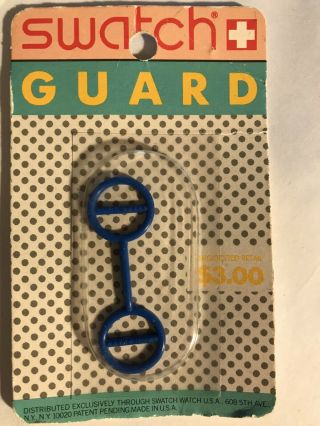 Vintage Blue Swatch Watch Guard in Blister Pack NOS 3