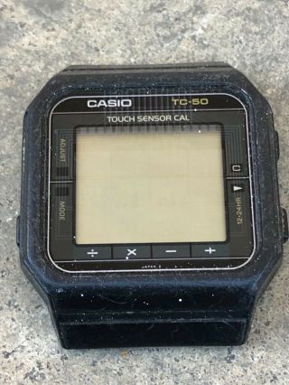 Rare Vintage 1983 Casio Tc - 50 Touch Sensor Calculator Watch Japan Module 120