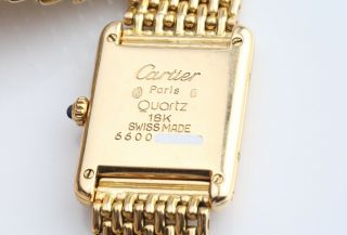 Cartier Tank Louis Ref 6600 18k Yellow Gold Ladies Wristwatch 7