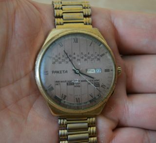 Watch Ussr Raketa 2628h Perpetual Calendar Mechanical Soviet Vintage Wristwatch