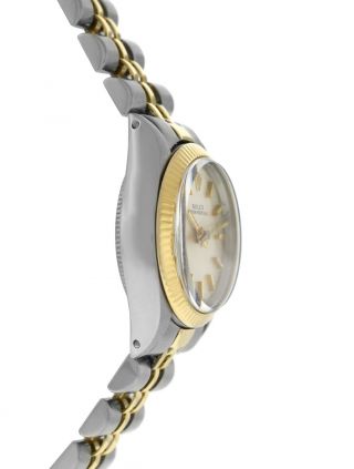 Ladies ' Rolex Oyster Perpetual Date 6719 Steel 18K Gold Automatic 25MM Watch 3