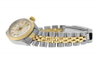 Ladies ' Rolex Oyster Perpetual Date 6719 Steel 18K Gold Automatic 25MM Watch 7