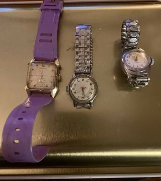 3 Vintage Watches (1) Hamilton & (2) Timex