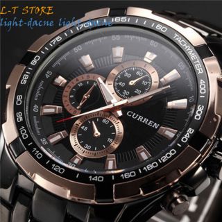 Fashion Mens Stainless Steel Band Sport Quartz Analog Wrist Watch Watches