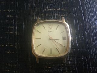 Vintage Timex Mens Watch Quartz Gold Tone Collectible No Watchband