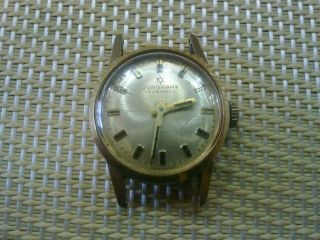 Gold Plated Vintage Old Swiss Made Women Wrist Watch Junghans - Work