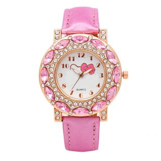 Hello Kitty Pink Wrist Watch Girl Teens Kids Cartoon Quartz Watch