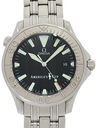 Omega 2533.  50 Seamaster Professional Americas Cup Black Silver White Gold