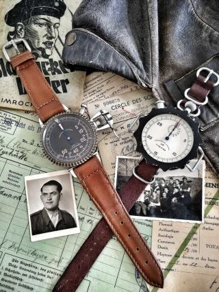 Rare LEONIDAS Countdown Chronograph WW2 Italian Airforce Bomb Timer RADIUM Dial 11