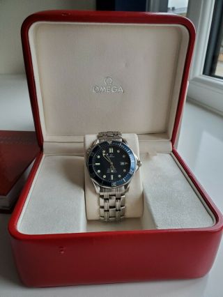 Omega Seamaster 300 Professional Mens Watch Blue Full Size 41mm Boxed 2541.  80.  00 3