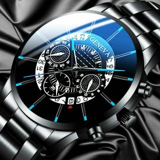 Reloj De Pulsera Cuarzo Acero Inoxidable De Moda Elegante Para Hombres Negocios