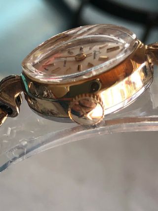 Vintage Swiss Tradition Ladies Wrist Watch 17 Jewels 10K RGP.  5 Inches Bra 4