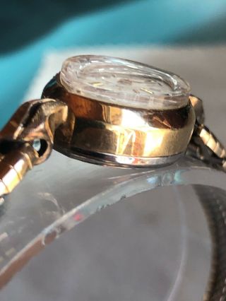 Vintage Swiss Tradition Ladies Wrist Watch 17 Jewels 10K RGP.  5 Inches Bra 5