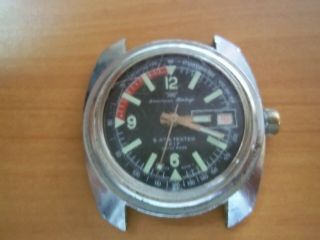 Vintage Diver Watch American Heritage 5atm Mens 1960s Parts Only