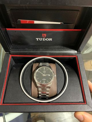 100 Authentic Tudor Style Black Dial 41mm Steel Mens Watch M12710 - 0003