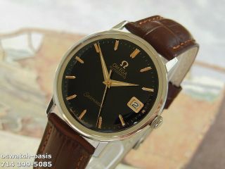 1963 Vintage Omega Seamaster,  24 Jewels,  Automatic,  Stunning Black Dial,  Serviced