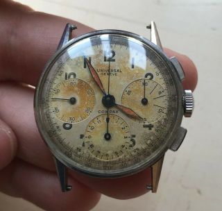 Universal Geneve Compax Vintage Chronograph Watch Cal 285 Ref 22449 Rare