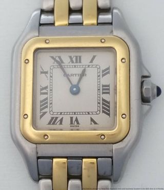 18k Gold Ss Cartier Panthere Two Tone Ladies Wrist Watch