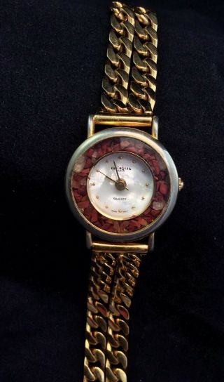 Vintage LA Express Ladies Watch With Beveled Crystal And Gold Chain Band 4