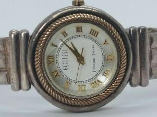 Vintage Ecclissi Solid 925 Sterling Silver & Gold Bracelet Ladies Watch 2