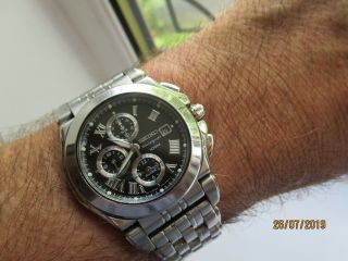Seiko Executive Stainless Steel Sapphire Crystal Chronograph Date SNA525P1 Solid 3