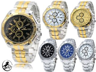 Smart Mens Boys Wrist Watch Quartz Movement Business Casual Watches Metal Strap