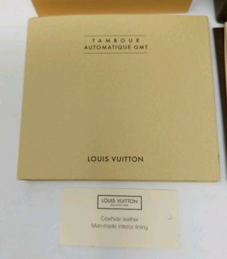 Louis Vuitton Tambour GMT 39mm Automatic Watch Steel Bracelet Leather Box Q1132 3