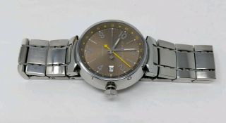 Louis Vuitton Tambour GMT 39mm Automatic Watch Steel Bracelet Leather Box Q1132 6