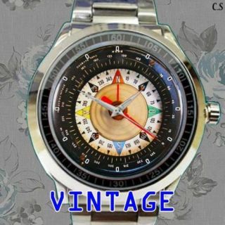Rare Vintage Antique Military Compass Gauge Ww2 Luftwaffe Sport Metal Watch