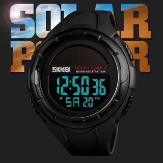 Skmei Solar Watch Digital Watches Men Wristwatches Quartz Sports Wrist Watch