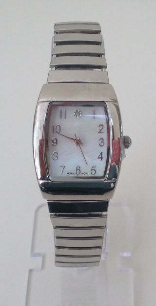Avon Stainless Steel Silver & Diamond Expansion Watch - Needs Battery