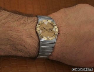 Omega Constellation Calendar Men 18k Solid Gold SS Swiss Made Watch c.  2000 JE249 10