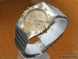 Omega Constellation Calendar Men 18k Solid Gold SS Swiss Made Watch c.  2000 JE249 2