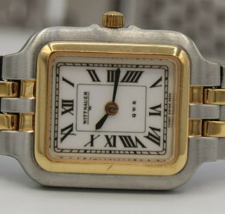 Ladies Wittnauer Qwr Swiss Made Two Tone Stainless Steel Wrist Watch Cd507 9800