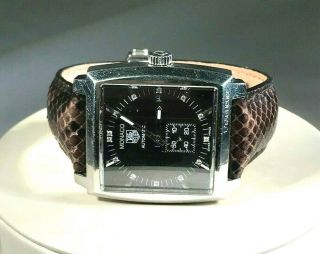 Tag Heuer Monaco Ww2117 Automatic Diamond Index Python Strap Watch,  Fits 6 "