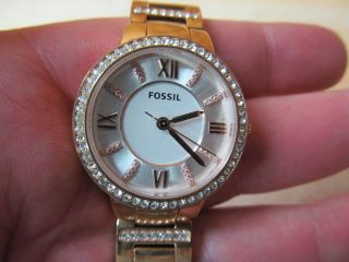Fossil Ladies’ Wristwatch – Es3284 Watch – Rose Gold Tone Analog Stainless Steel