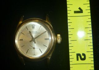 Womens 1944 Rolex 6504 Oyster Perpetual 6504 17j Wind Movement 18k Yellow Gold