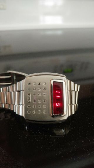 Pulsar 902 Wrist Calculator Vintage digital Led Time Computer Watch 4