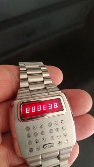 Pulsar 902 Wrist Calculator Vintage digital Led Time Computer Watch 6