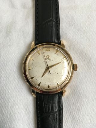 Vintage Omega 14k Solid Gold Automatic Cal.  345 Patina Dial