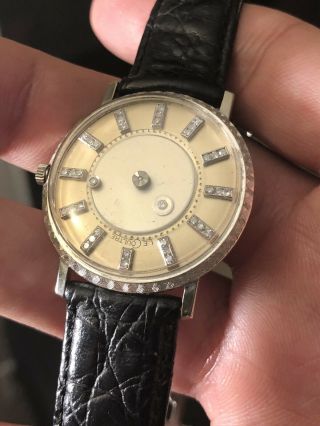 VERY RARE LECOULTRE 18K WHITE GOLD MYSTERY DIAL WITH DIAMONDS 2