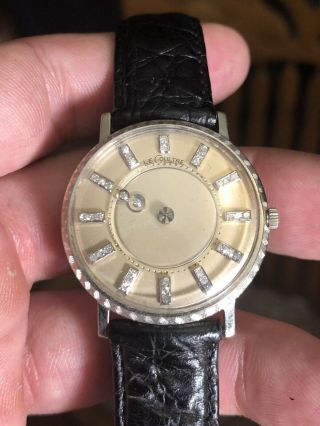 VERY RARE LECOULTRE 18K WHITE GOLD MYSTERY DIAL WITH DIAMONDS 5