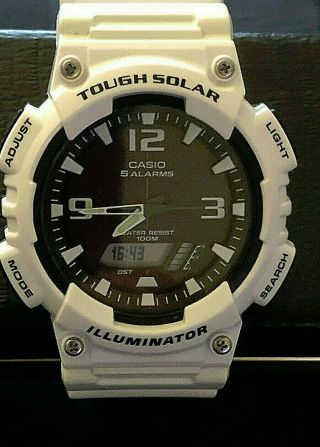 White - Casio - 5208 Aq - S810w - Tough Solar Powered Illuminator Watch -