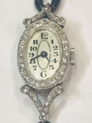 Ladies Vintage Platinum And Diamond Cocktail Watch